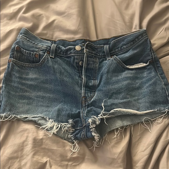 Levi's Blue Jean Shorts Distressed Cut-Off Style - Picture 1 of 7